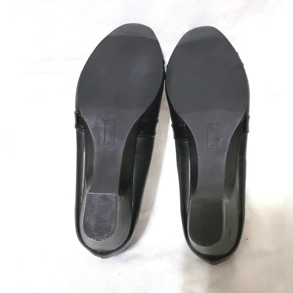 Beacon Comfort-Well Womens Black Elsa Low Block Heel Retro Career Shoes 10M NWOB